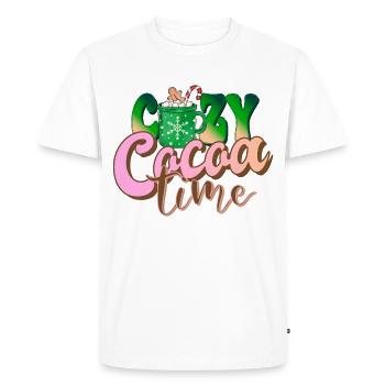 Cozy cocoa time hot chocolate winter xmas Kakao - Men's Premium Organic T-Shirt - white - Front - Nico (187cm)