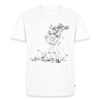 white deer - Men's Premium Organic T-Shirt - white - Front - Nico (187cm)