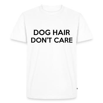Chien cheveux ne se soucient pas chien amis chiens cheveux dire - T-shirt Premium bio Homme - blanc - Devant - Nico (187cm)