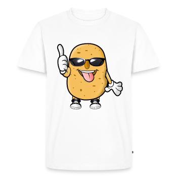 Pommes de terre - T-shirt Premium bio Homme - blanc - Devant - Nico (187cm)