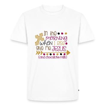 Bible Versets de la Bible Paroles chrétiennes Jésus Dieu - T-shirt Premium bio Homme - blanc - Devant - Nico (187cm)