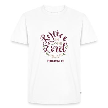 Bible Versets de la Bible Paroles chrétiennes Jésus Dieu - T-shirt Premium bio Homme - blanc - Devant - Nico (187cm)
