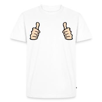 Thumbs up - Men's Premium Organic T-Shirt - white - Front - Nico (187cm)
