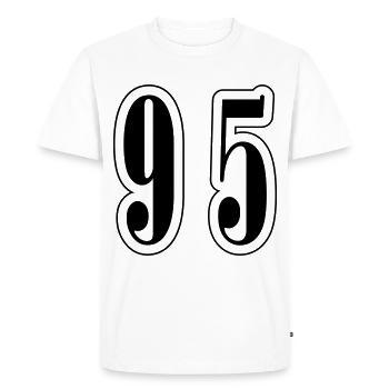 Symbole du chiffre 95 - T-shirt Premium bio Homme - blanc - Devant - Nico (187cm)