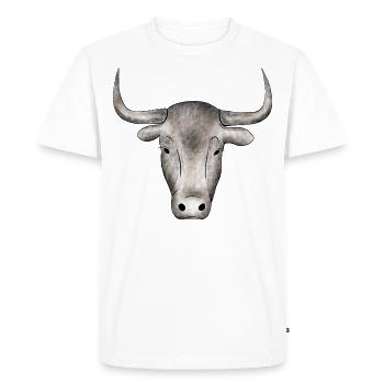 Taureau - T-shirt Premium bio Homme - blanc - Devant - Nico (187cm)