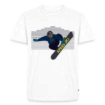 snowboarders, après-ski, fête après, piste - T-shirt Premium bio Homme - blanc - Devant - Nico (187cm)