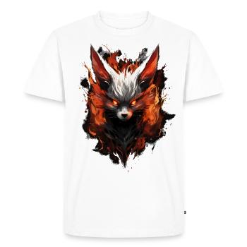 Volpe Demone Fennec Démon Renard - T-shirt Premium bio Homme - blanc - Devant - Nico (187cm)
