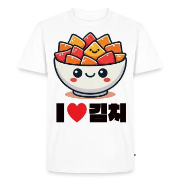 I Love Kimchi Bowl Korean Food - Men's Premium Organic T-Shirt - white - Front - Nico (187cm)
