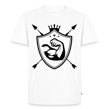 muscles arm coat of arms - Men's Premium Organic T-Shirt - white - Front - Nico (187cm)