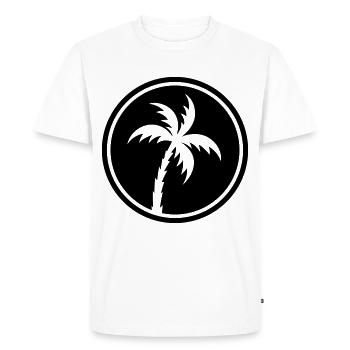 palm circle icon - Men's Premium Organic T-Shirt - white - Front - Nico (187cm)