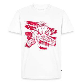 Hockey goalkeeper - Men's Premium Organic T-Shirt - white - Front - Nico (187cm)