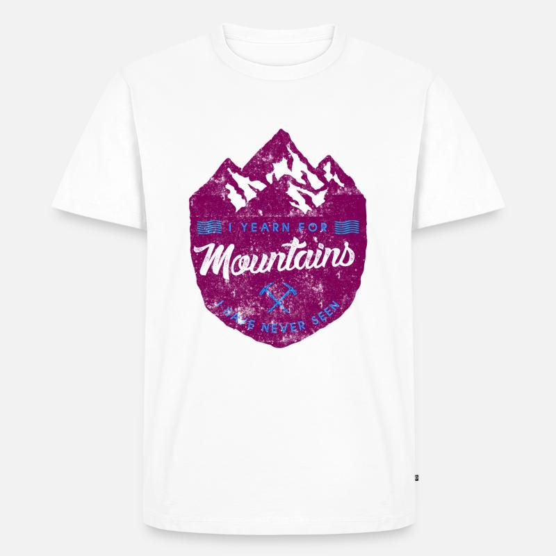 Mountain Berge Spruch - Männer Premium Bio T-Shirt - Weiß