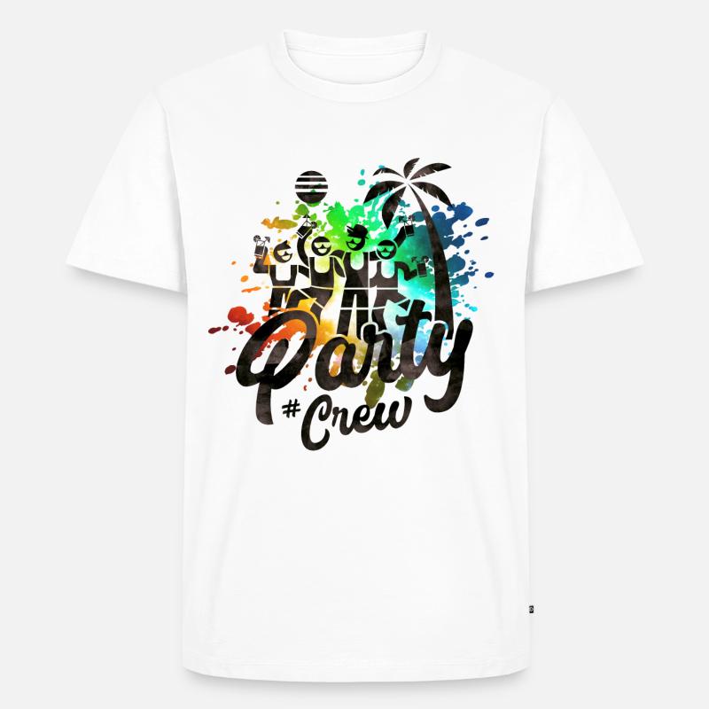 party strand crew bunt - Männer Premium Bio T-Shirt - Weiß