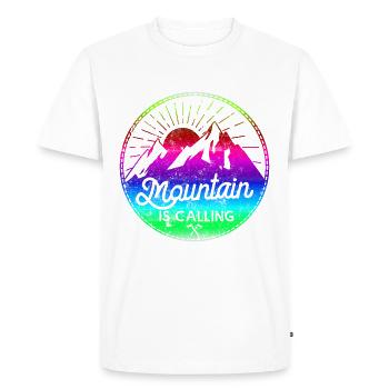 la montagne appelle - T-shirt Premium bio Homme - blanc - Devant - Nico (187cm)