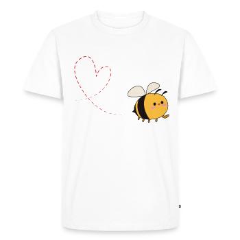 Bee love heart - Men's Premium Organic T-Shirt - white - Front - Nico (187cm)