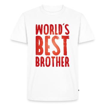 Meilleur frère du monde - T-shirt Premium bio Homme - blanc - Devant - Nico (187cm)