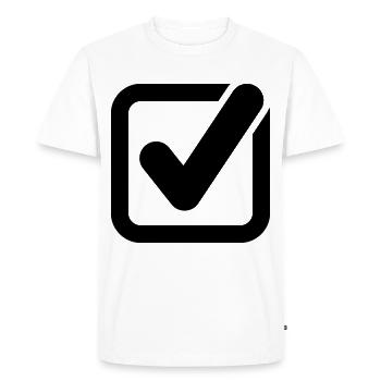 hook symbol icon - Men's Premium Organic T-Shirt - white - Front - Nico (187cm)