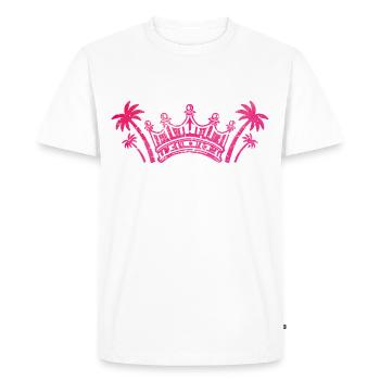 crown palms pink - Men's Premium Organic T-Shirt - white - Front - Nico (187cm)