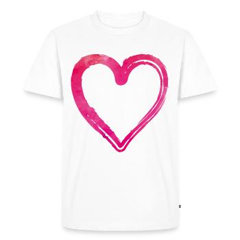 coeur rose - T-shirt Premium bio Homme - blanc - Devant - Nico (187cm)