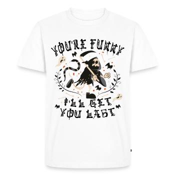 Drôle Grim Reaper Squelette Costume d’Halloween - T-shirt Premium bio Homme - blanc - Devant - Nico (187cm)