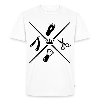couronne d'icônes de coiffeur - T-shirt Premium bio Homme - blanc - Devant - Nico (187cm)
