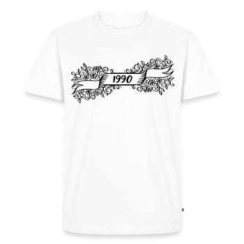 1990 Jahrgang Geburtstagsgeschenk - Männer Premium Bio T-Shirt - Weiß - Vorne - Nico (187cm)