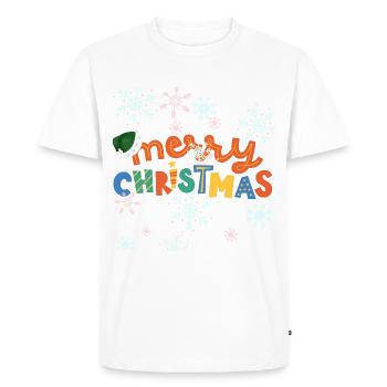 Joyeux Noël - T-shirt Premium bio Homme - blanc - Devant - Nico (187cm)