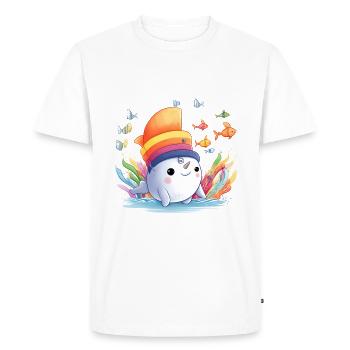 Cute narwhal - Men's Premium Organic T-Shirt - white - Front - Nico (187cm)