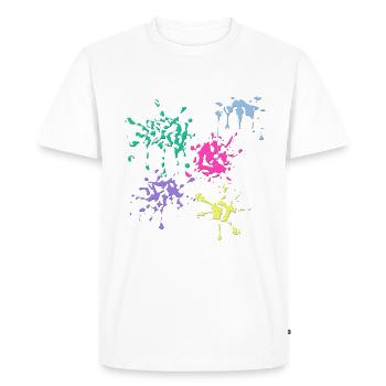 Taches de couleur - T-shirt Premium bio Homme - blanc - Devant - Nico (187cm)