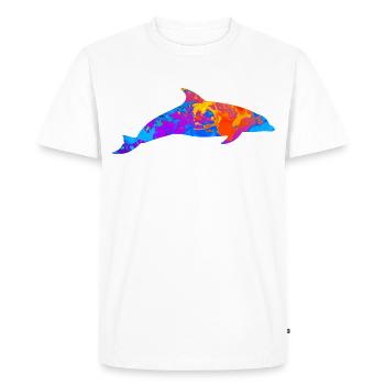 Dauphin Dauphins Amoureux des animaux Silhouette - T-shirt Premium bio Homme - blanc - Devant - Nico (187cm)
