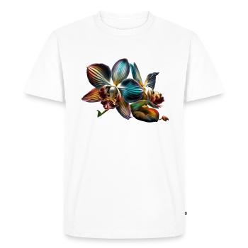 Cadeau d’orchidée lumineuse - T-shirt Premium bio Homme - blanc - Devant - Nico (187cm)