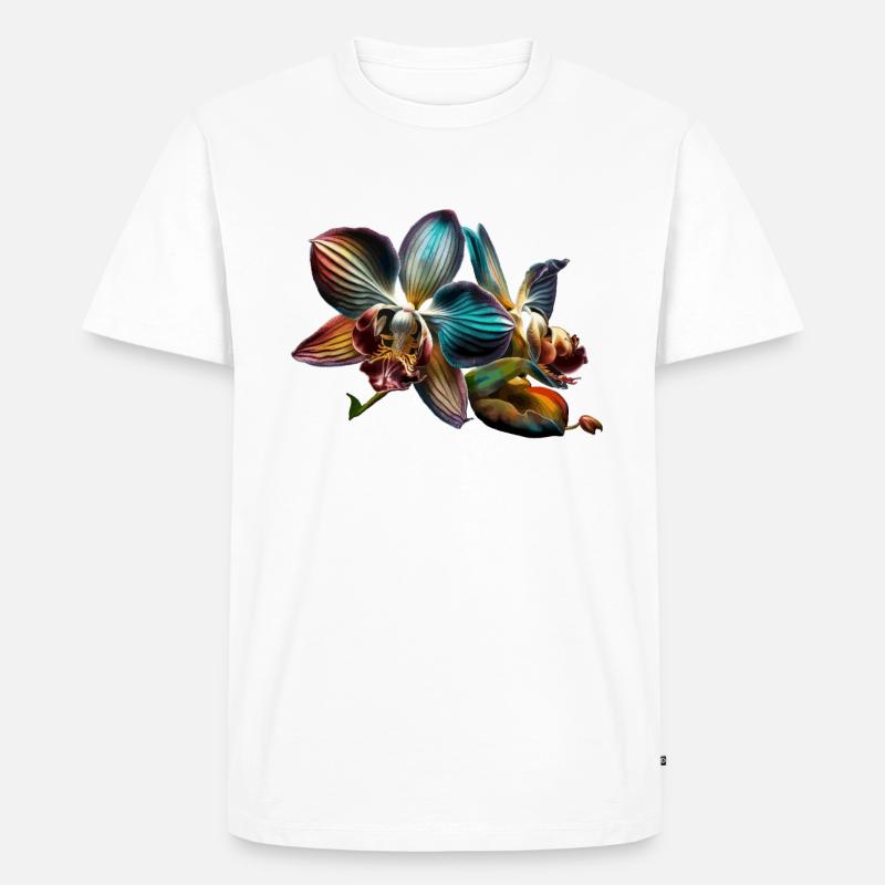 Leuchtende Orchidee Geschenk - Männer Premium Bio T-Shirt - Weiß