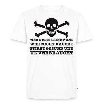 Qui ne boit pas et qui fume ntic ... noir - T-shirt Premium bio Homme - blanc - Devant - Nico (187cm)