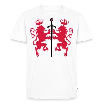 2 Loewen + couronne d'épée animaux héraldiques 2c - T-shirt Premium bio Homme - blanc - Devant - Nico (187cm)