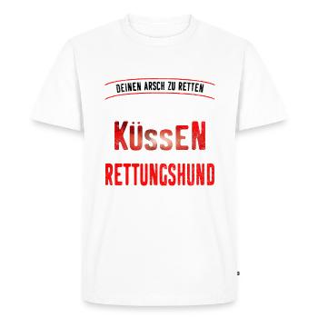 Rescue Dog Design - Men's Premium Organic T-Shirt - white - Front - Nico (187cm)