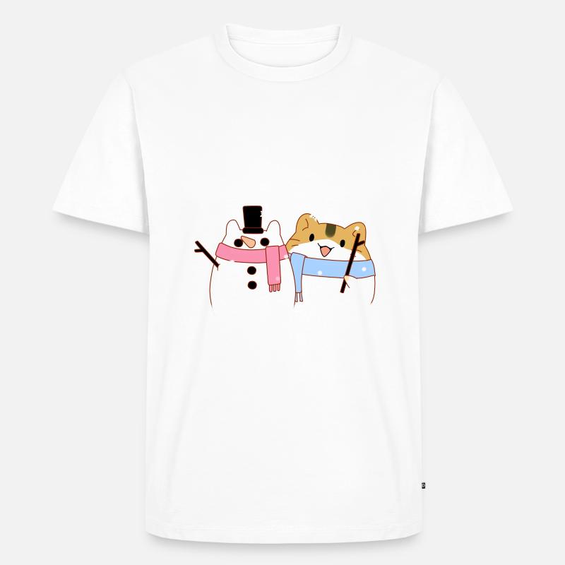 Hami mit Schneemann - Männer Premium Bio T-Shirt - Weiß