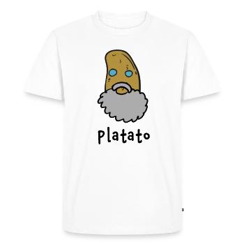 Philosophe Platon Philosophie de la pomme de terre - T-shirt Premium bio Homme - blanc - Devant - Nico (187cm)