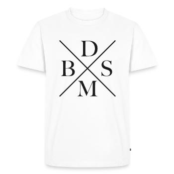 BDSM - Men's Premium Organic T-Shirt - white - Front - Nico (187cm)