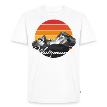 Watzmann Bayern Berchtesgaden Low Poly Berg - Männer Premium Bio T-Shirt - Weiß - Vorne - Nico (187cm)