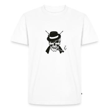 Mafia skull - Men's Premium Organic T-Shirt - white - Front - Nico (187cm)