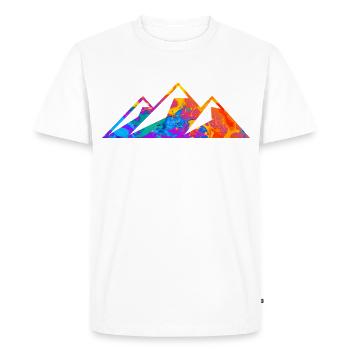 Montagne Silhouette Montagne Alpinisme Randonnée - T-shirt Premium bio Homme - blanc - Devant - Nico (187cm)