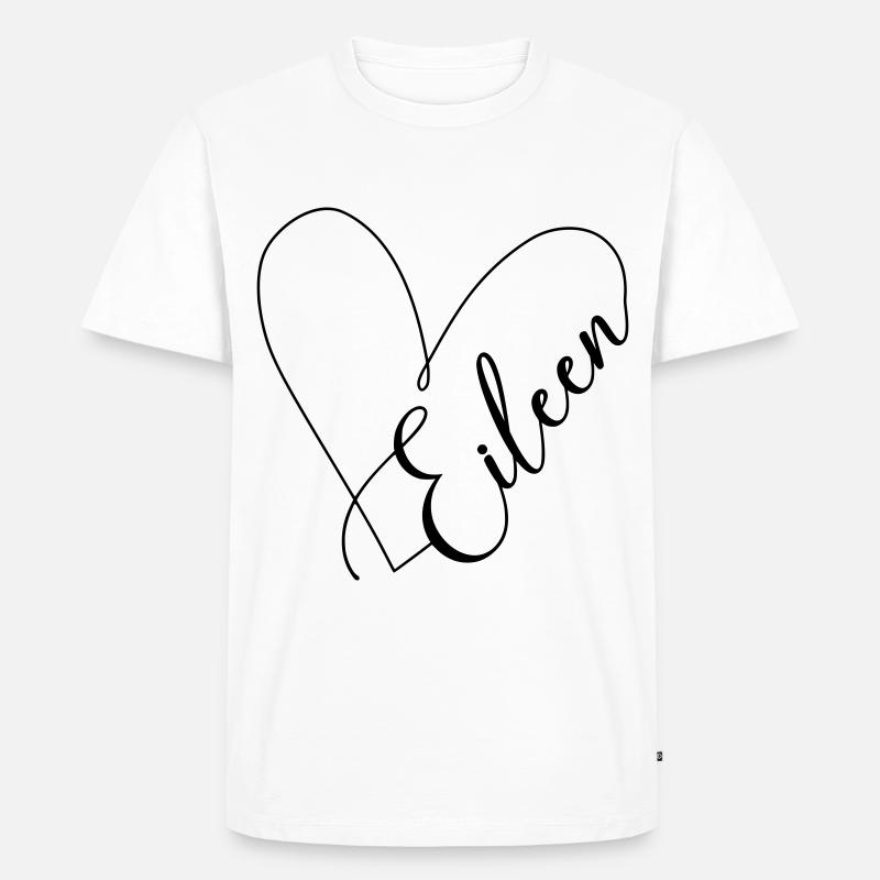 Eileen Name Herzlinie - Männer Premium Bio T-Shirt - Weiß