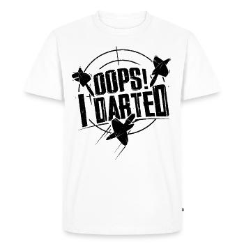 Oops i darted darts player shirt darts - Men's Premium Organic T-Shirt - white - Front - Nico (187cm)