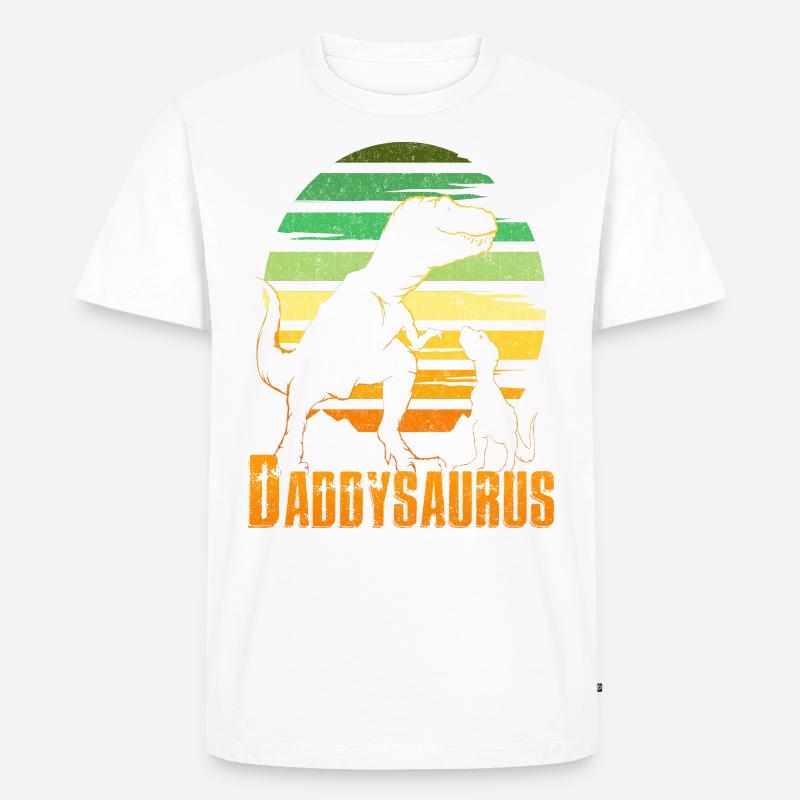 DADDYSAURUS Rex Vater - Männer Premium Bio T-Shirt - Weiß