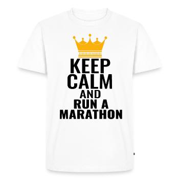 Marathon King Prince Crown Run Keep Calm disant - T-shirt Premium bio Homme - blanc - Devant - Nico (187cm)