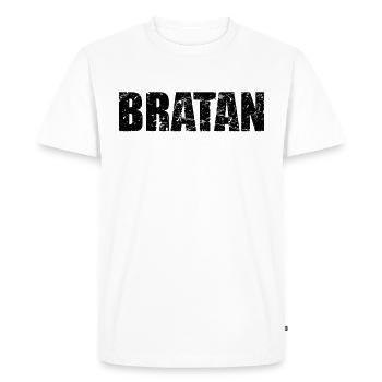 Bratan Russie Hip Hop cadeau anniversaire - T-shirt Premium bio Homme - blanc - Devant - Nico (187cm)