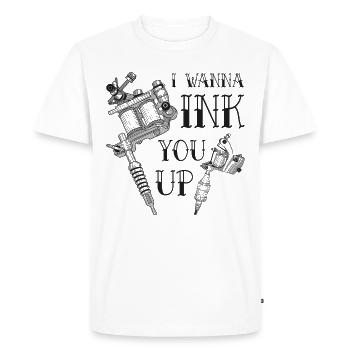 Tatouage d'aiguille de tatouage d'artiste de tatouage disant Ink You Up - T-shirt Premium bio Homme - blanc - Devant - Nico (187cm)
