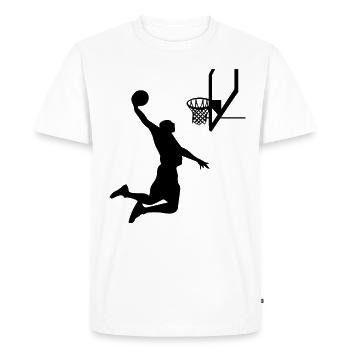 Basketball Basketball Player Jump Slamdunk Basket - Men's Premium Organic T-Shirt - white - Front - Nico (187cm)
