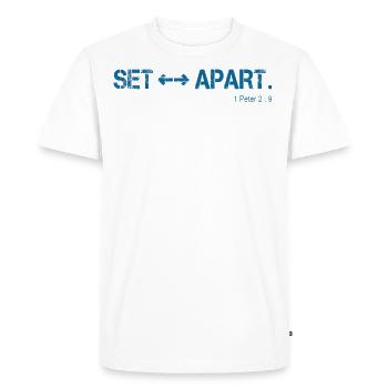 Mis à part - T-shirt Premium bio Homme - blanc - Devant - Nico (187cm)