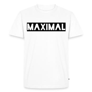 MAXIMAL white white T-shirt design music music gift - Men's Premium Organic T-Shirt - white - Front - Nico (187cm)